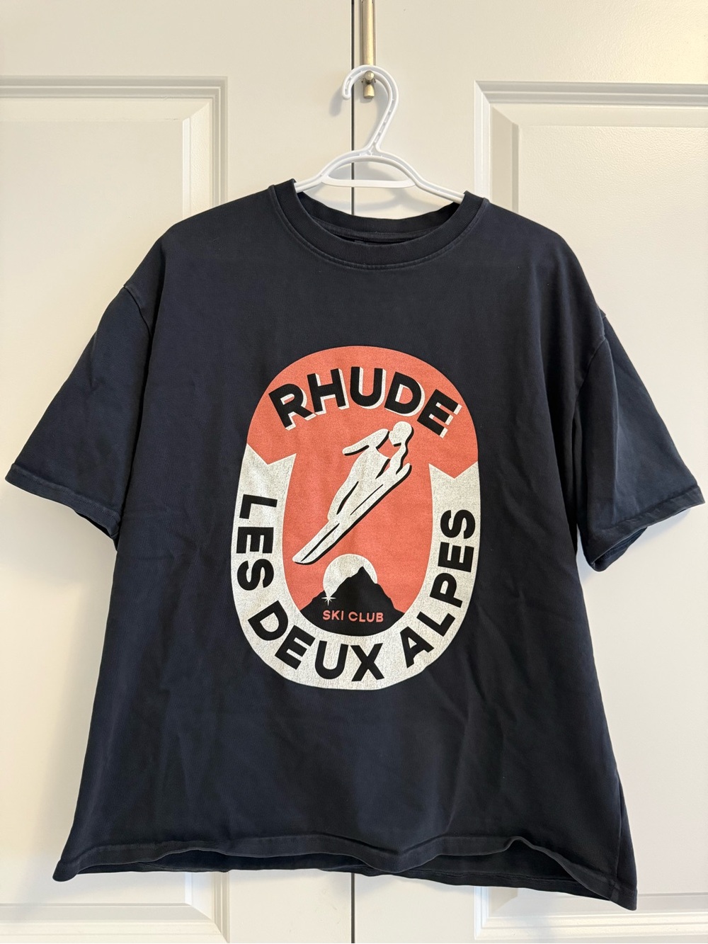 Rhude Black Short-Sleeve Les Deux Alpes Graphic Tee